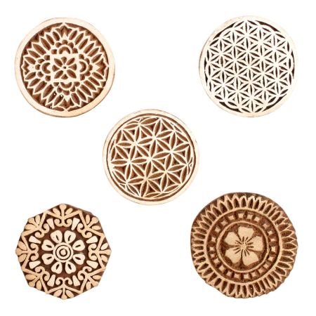 Set of 5 Piece New Mix Wooden Printing Block